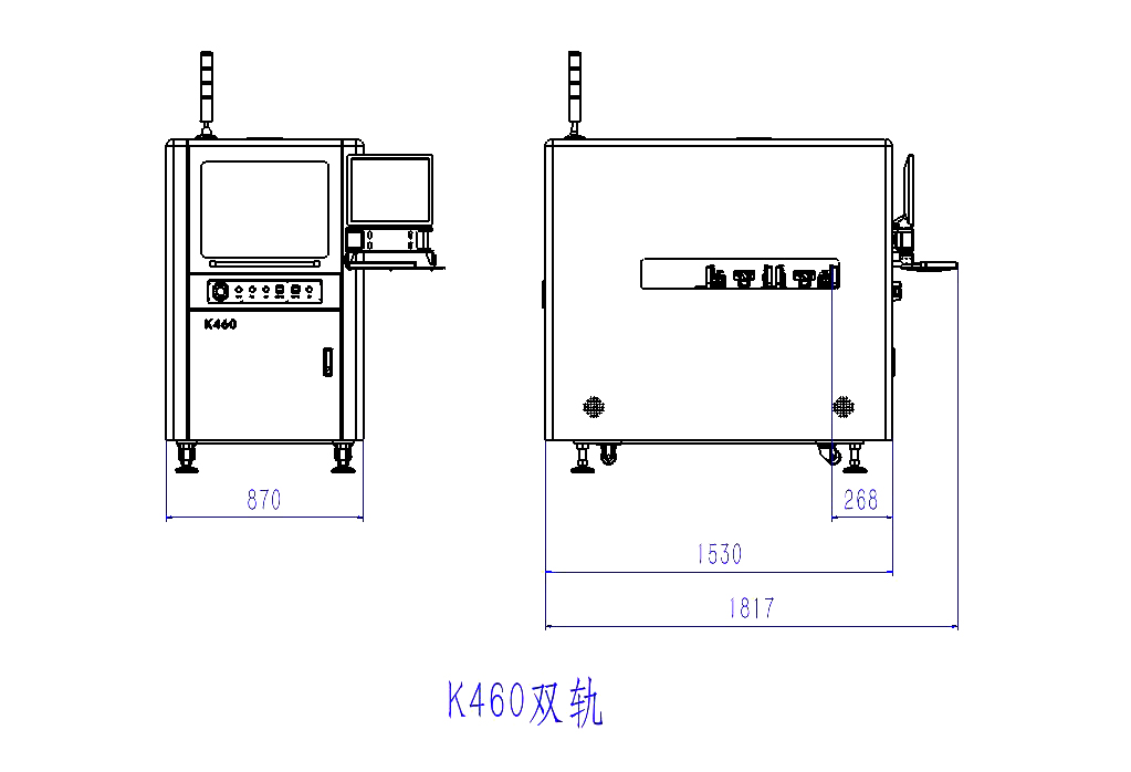 雙軌點(diǎn)膠機(jī)外形尺寸圖